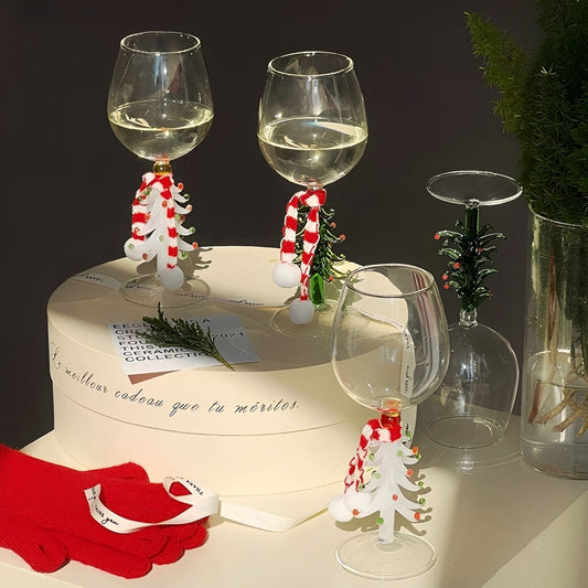 Festiva – Verre à vin sapin de Noël en borosilicate