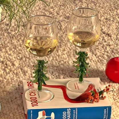 Festiva – Verre à vin sapin de Noël en borosilicate