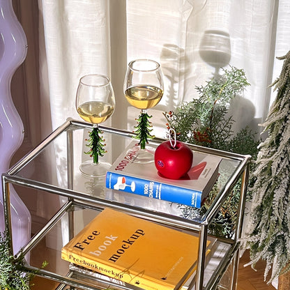 Festiva – Verre à vin sapin de Noël en borosilicate