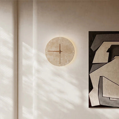 Solin – Horloge murale ronde en pierre