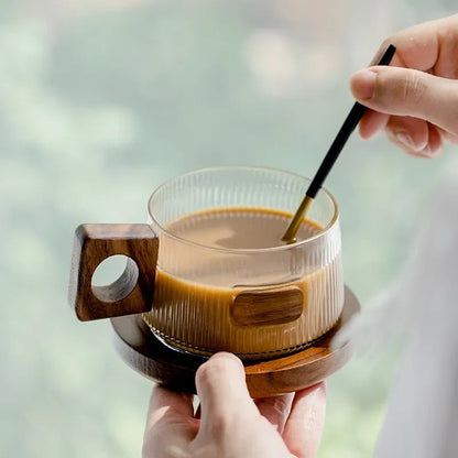 Wilross – Ensemble de tasses à café en bois de noyer