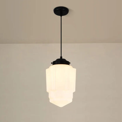 ÉclatVerre – Suspension vintage en verre sculpté au design géométrique
