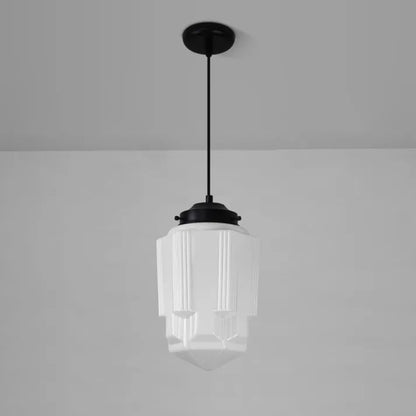 ÉclatVerre – Suspension vintage en verre sculpté au design géométrique
