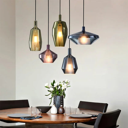 Althea – Suspension Moderne en Verre Multicolore
