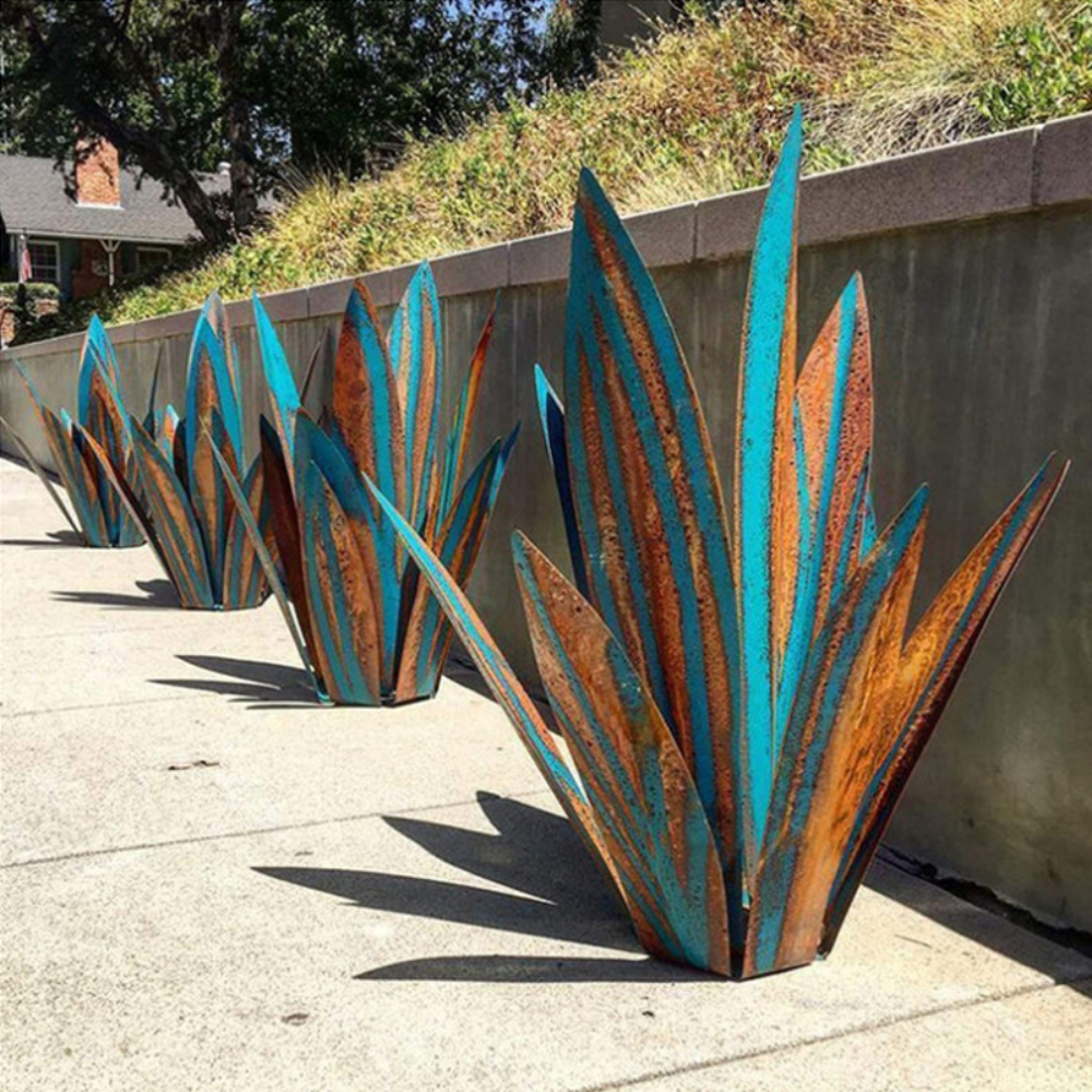 Marvida – Sculpture Feuille en Métal-Tequila