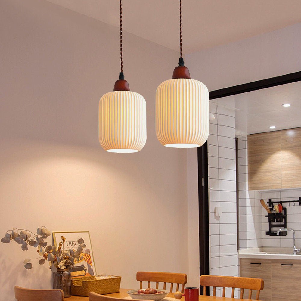 Celesta – Suspension en céramique blanc pur