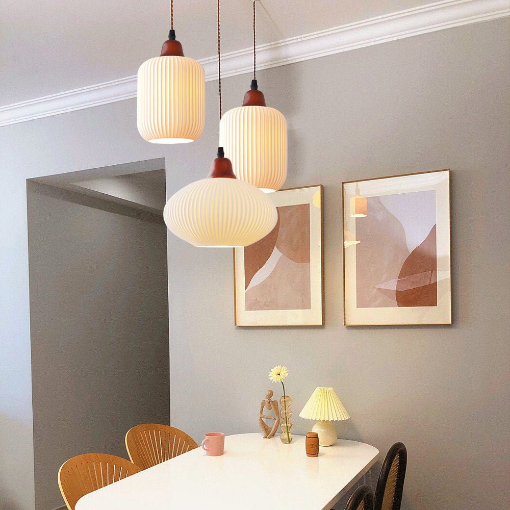 Celesta – Suspension en céramique blanc pur