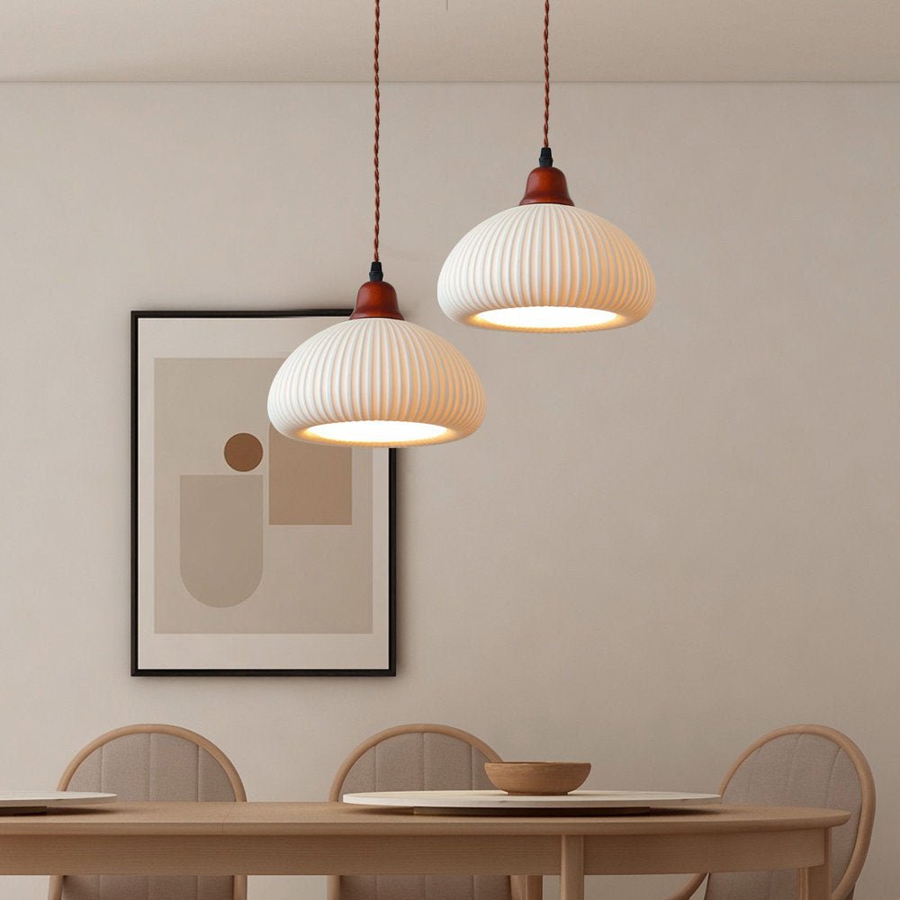 Celesta – Suspension en céramique blanc pur