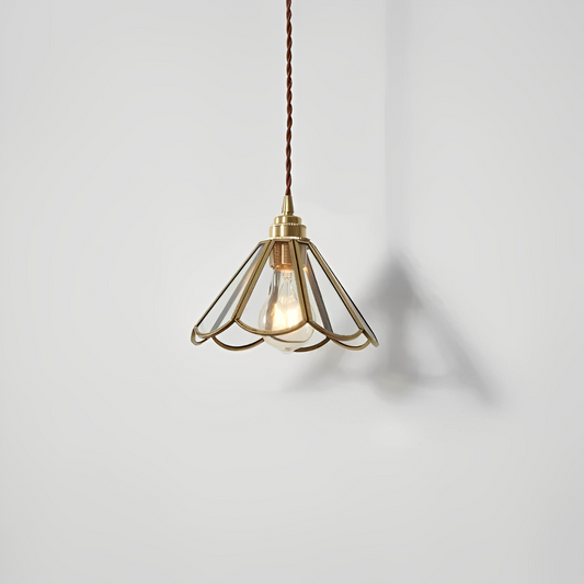 Clara – Suspension en verre avec câble en tissu