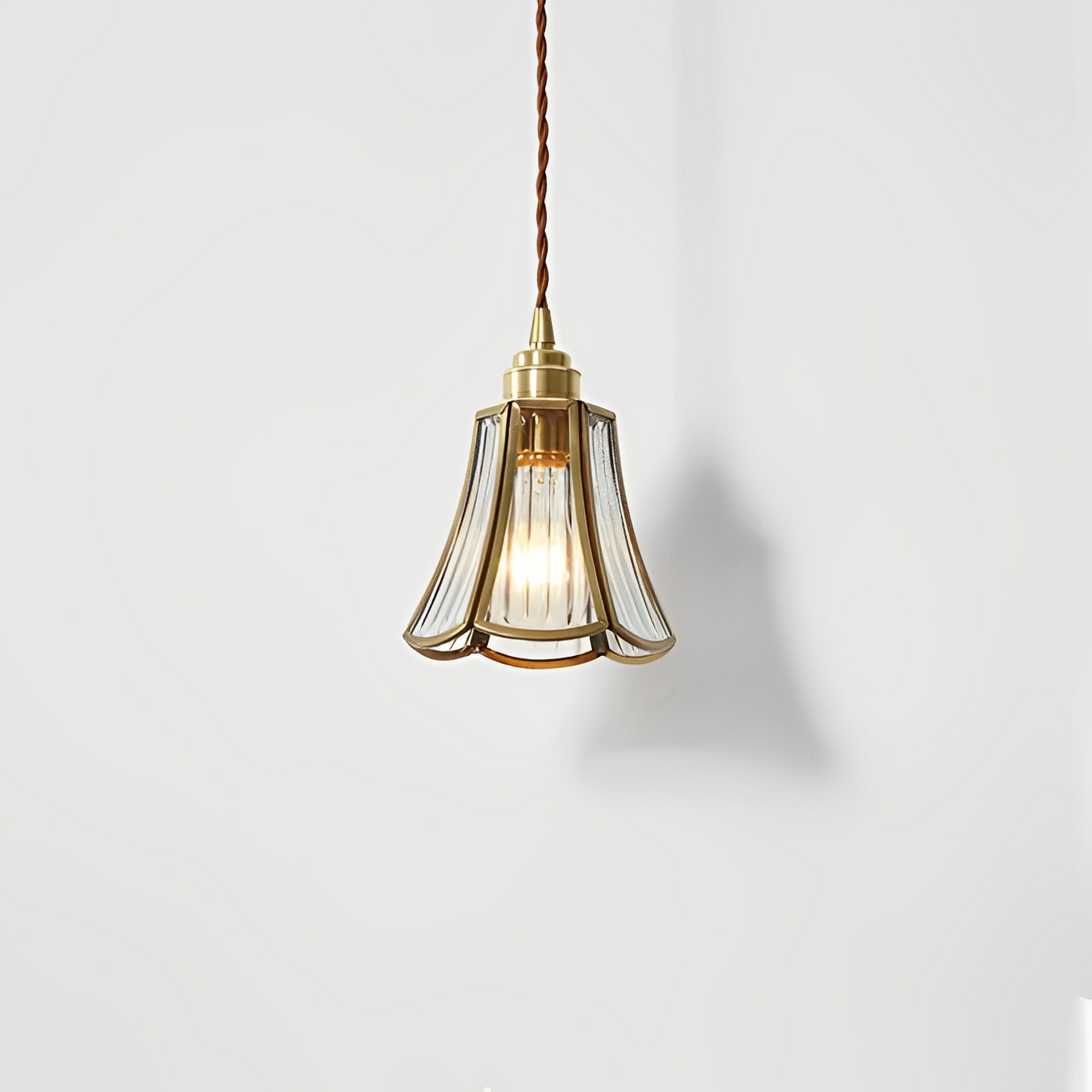 Clara – Suspension en verre avec câble en tissu