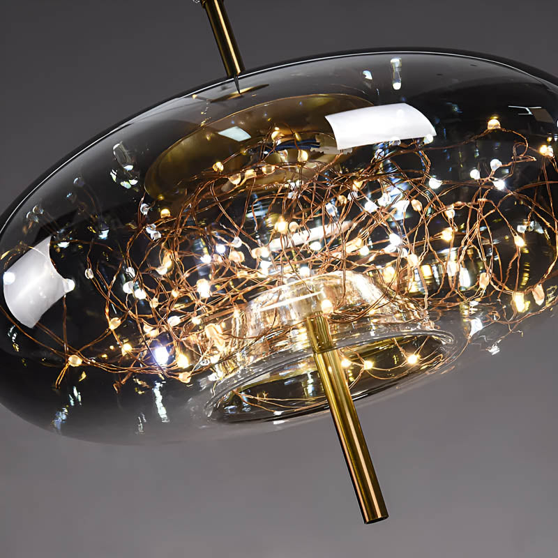 Ellyse – Suspension avec design en verre étincelant : L'élégance classique rencontre la magie moderne