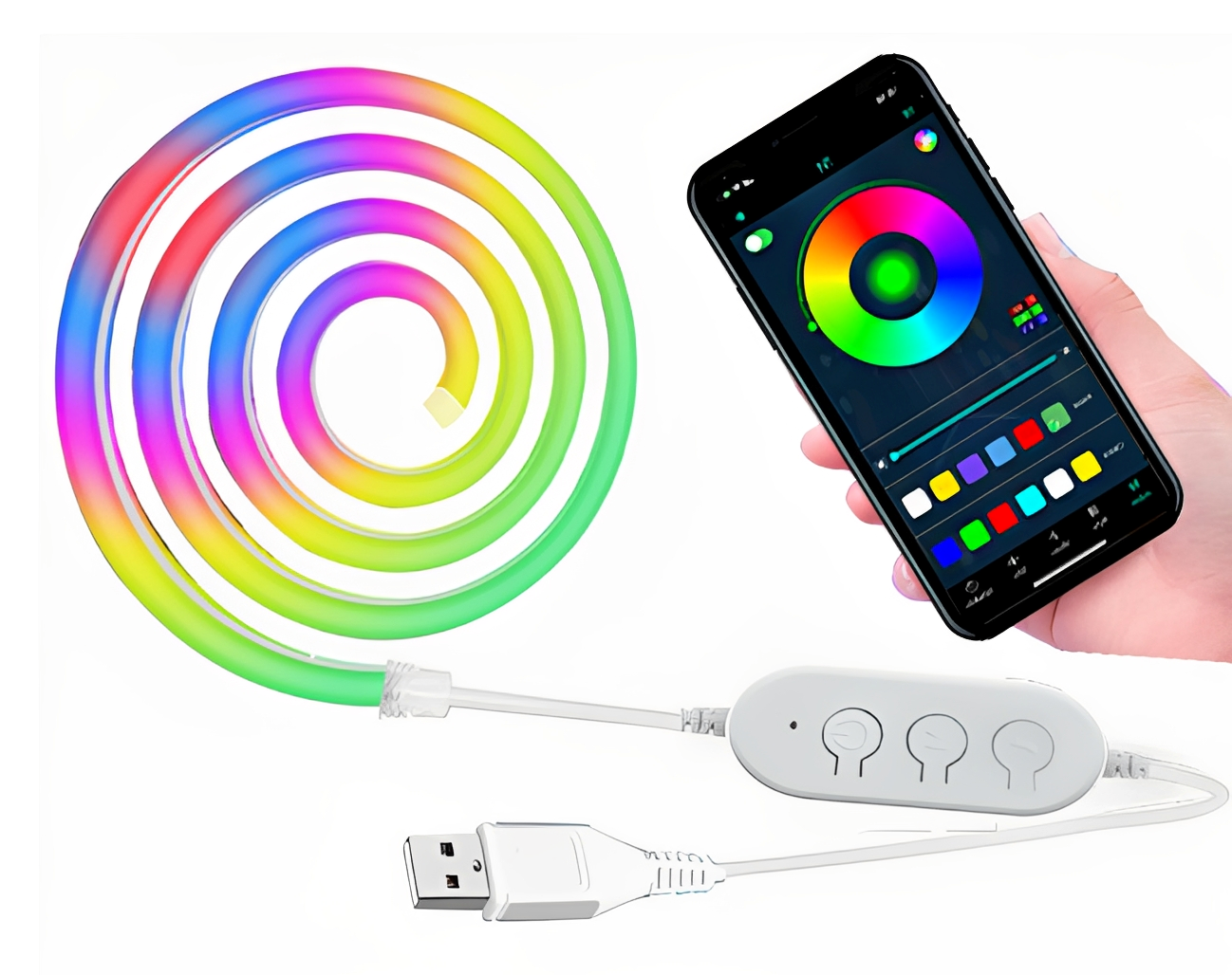 Aiden – Bande Lumineuse en Silicone Flexible
