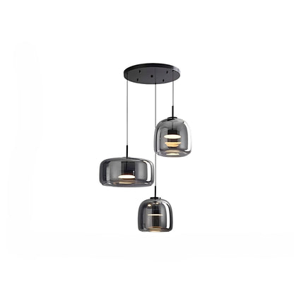 Renzo – Lampe pendante en verre cuivre italien