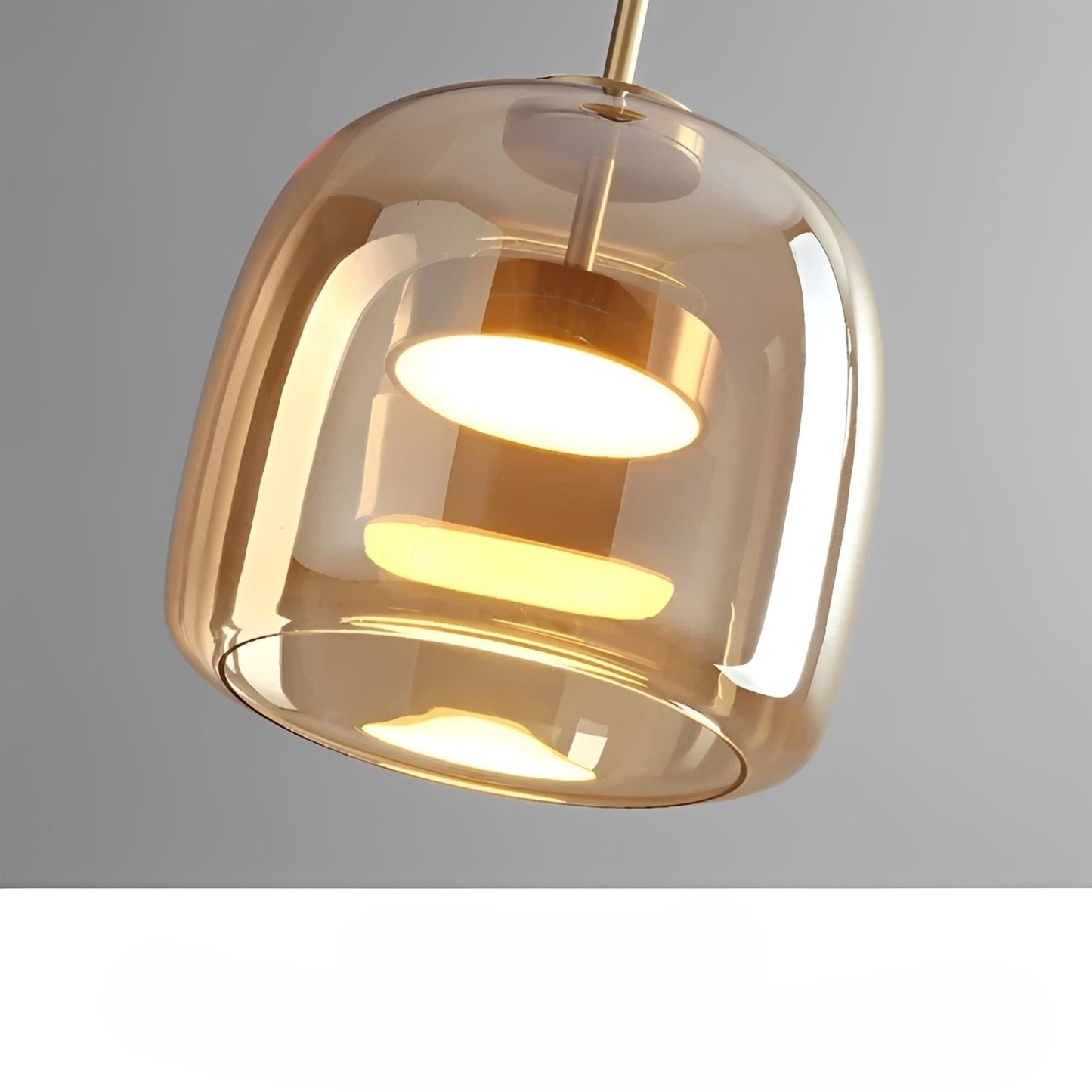Renzo – Lampe pendante en verre cuivre italien