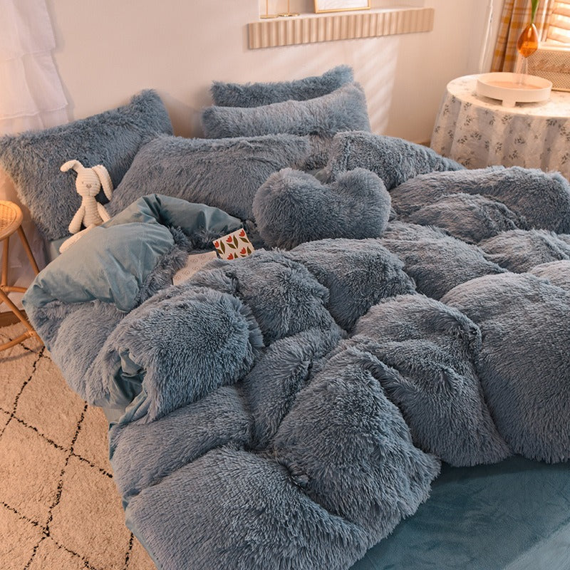 Liora – Couette d'hiver douillette en velours de vison et flanelle pour nuits confortables