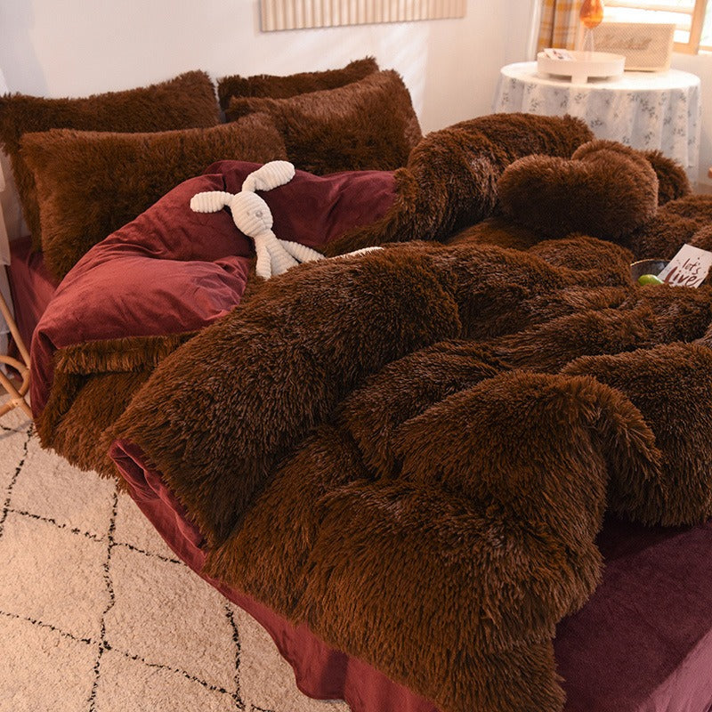 Liora – Couette d'hiver douillette en velours de vison et flanelle pour nuits confortables