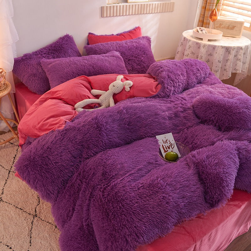 Liora – Couette d'hiver douillette en velours de vison et flanelle pour nuits confortables