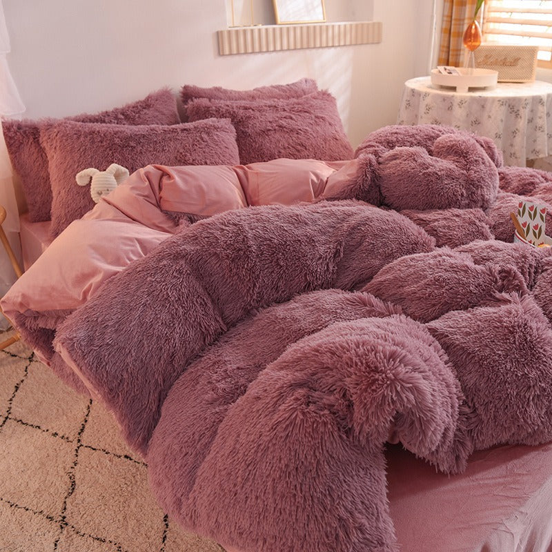 Liora – Couette d'hiver douillette en velours de vison et flanelle pour nuits confortables