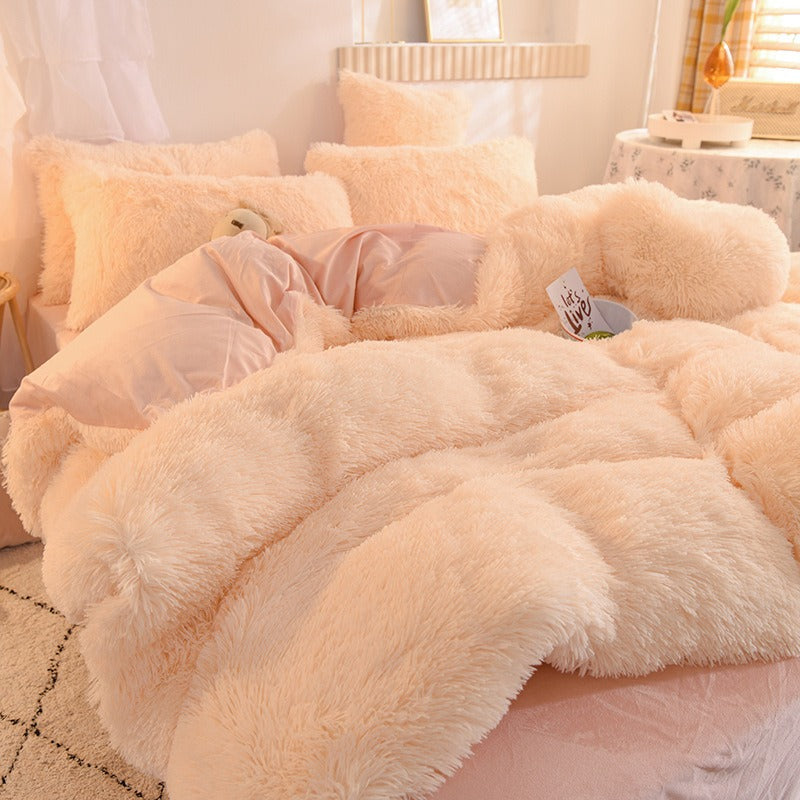Liora – Couette d'hiver douillette en velours de vison et flanelle pour nuits confortables