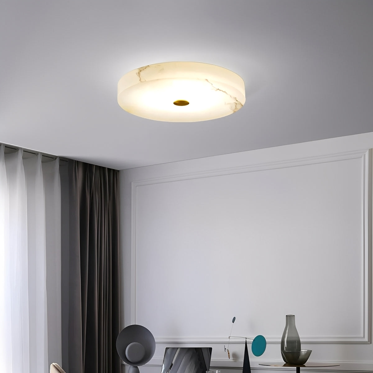 MarmoLux – Plafonnier Moderne Minimaliste en Marbre