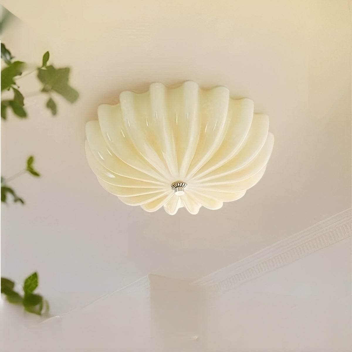 Hana – Lampe de Plafond en Verre de Style Moderne Crème
