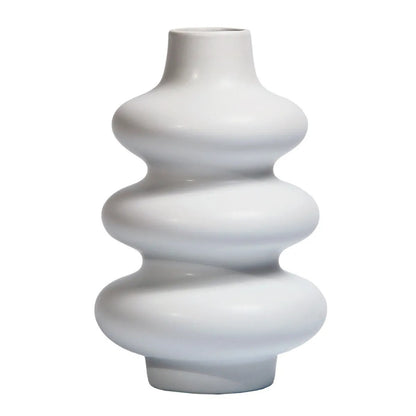 Aure – Vase ronde abstraite en porcelaine