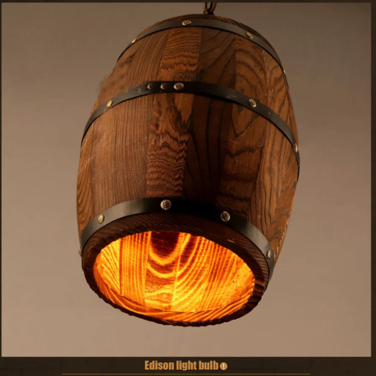 Ravon – Pendule en bois naturel tonneau de vin