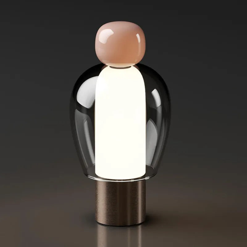 Claria – Lampe de table en verre LED dimmable et rechargeable pour accents déco modernes