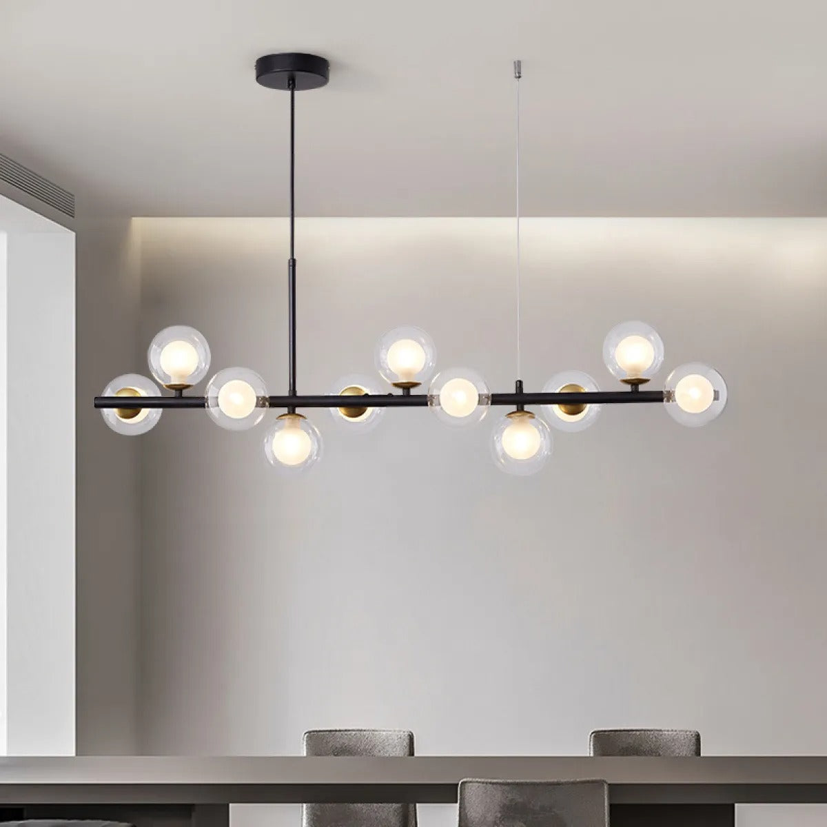 Leonie – Lustre Minimaliste en Verre et Haricots