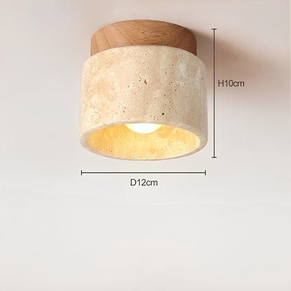 Aira – Lampe de plafond en bois jaune pierre de grotte