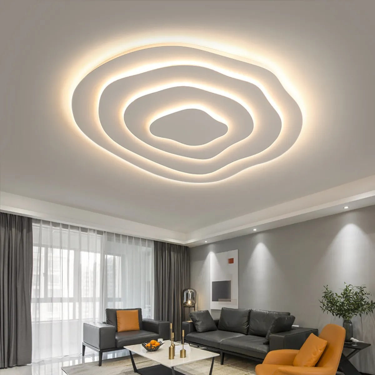 Ondara – Lampe de plafond LED avec structure en vagues