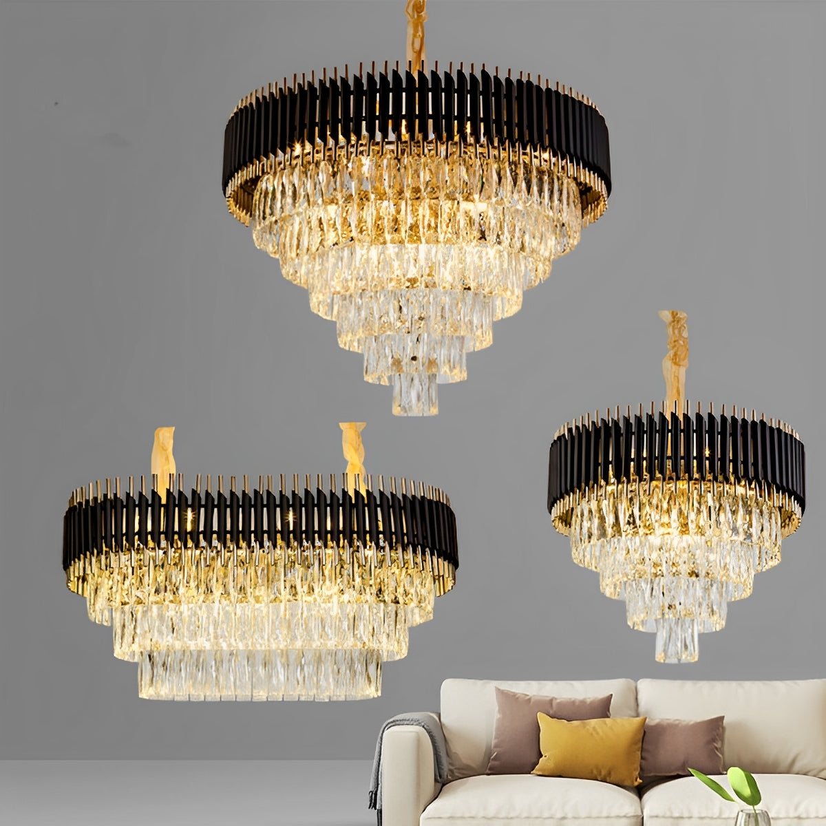 Celine – Lustre moderne avec éléments en cristal étincelants