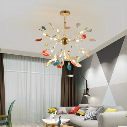 Auron – Lustre LED décoratif avec pierre d'onyx style nordique