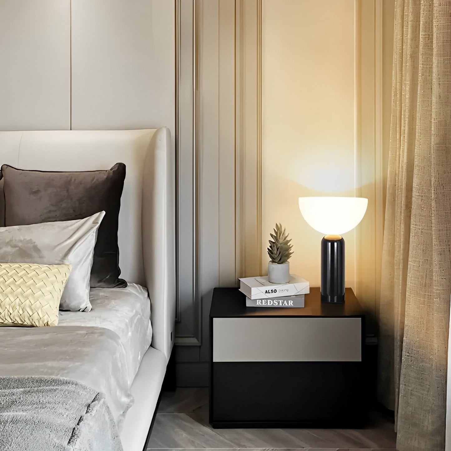 Raja – Lampe de table noble avec pied en marbre et design élégant