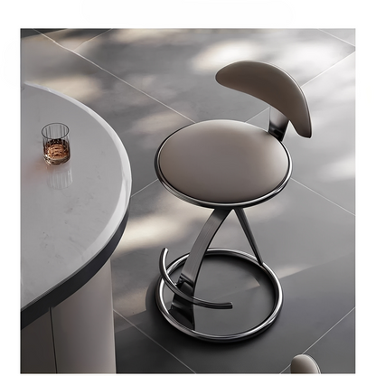 Piolo – Tabouret de bar moderne en cuir et métal