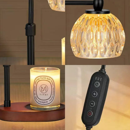 Emma – Lampe Chauffe-Bougie en Verre Doré