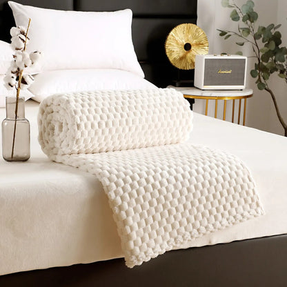 Bianca – Couverture en flanelle multifonctionnelle uni