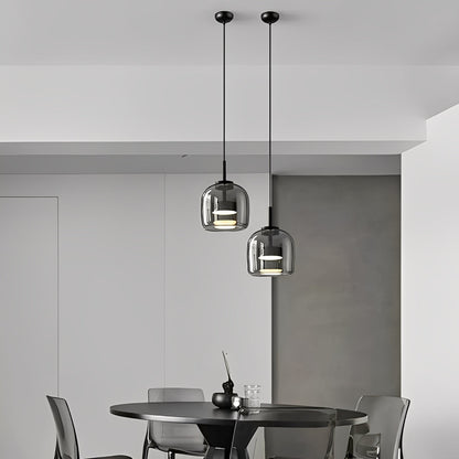Renzo – Lampe pendante en verre cuivre italien