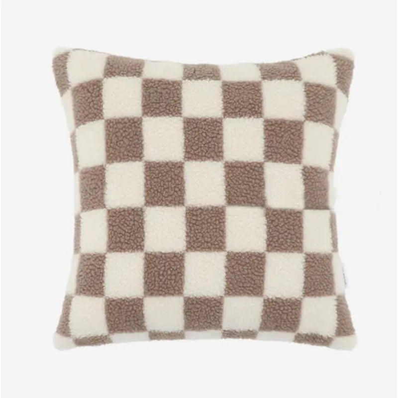Mirella – Housse de coussin réversible à motif damier