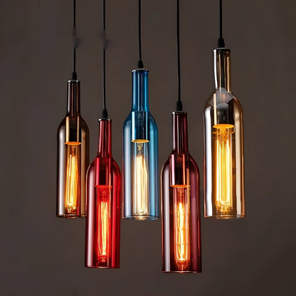 Yvette – Lampe Suspendue Industrielle Bouteilles de Bière