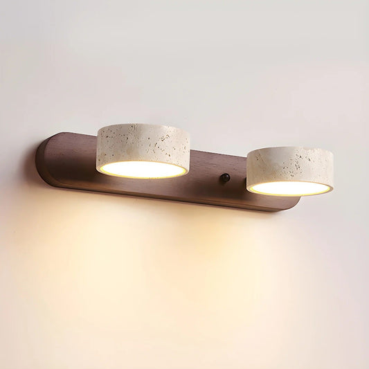 Naomi – Lampe miroir LED en bois & pierre