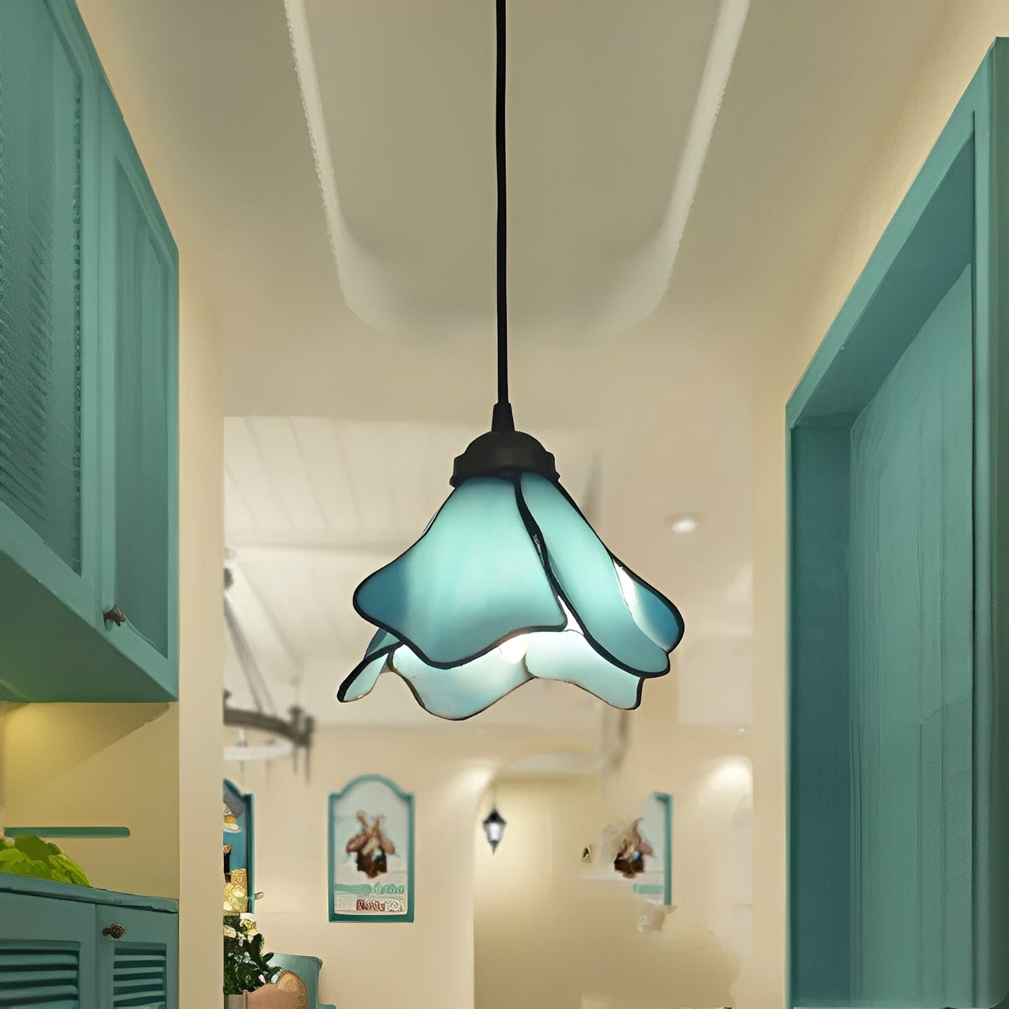 Vivienne – Suspension en Verre Tiffany Rétro