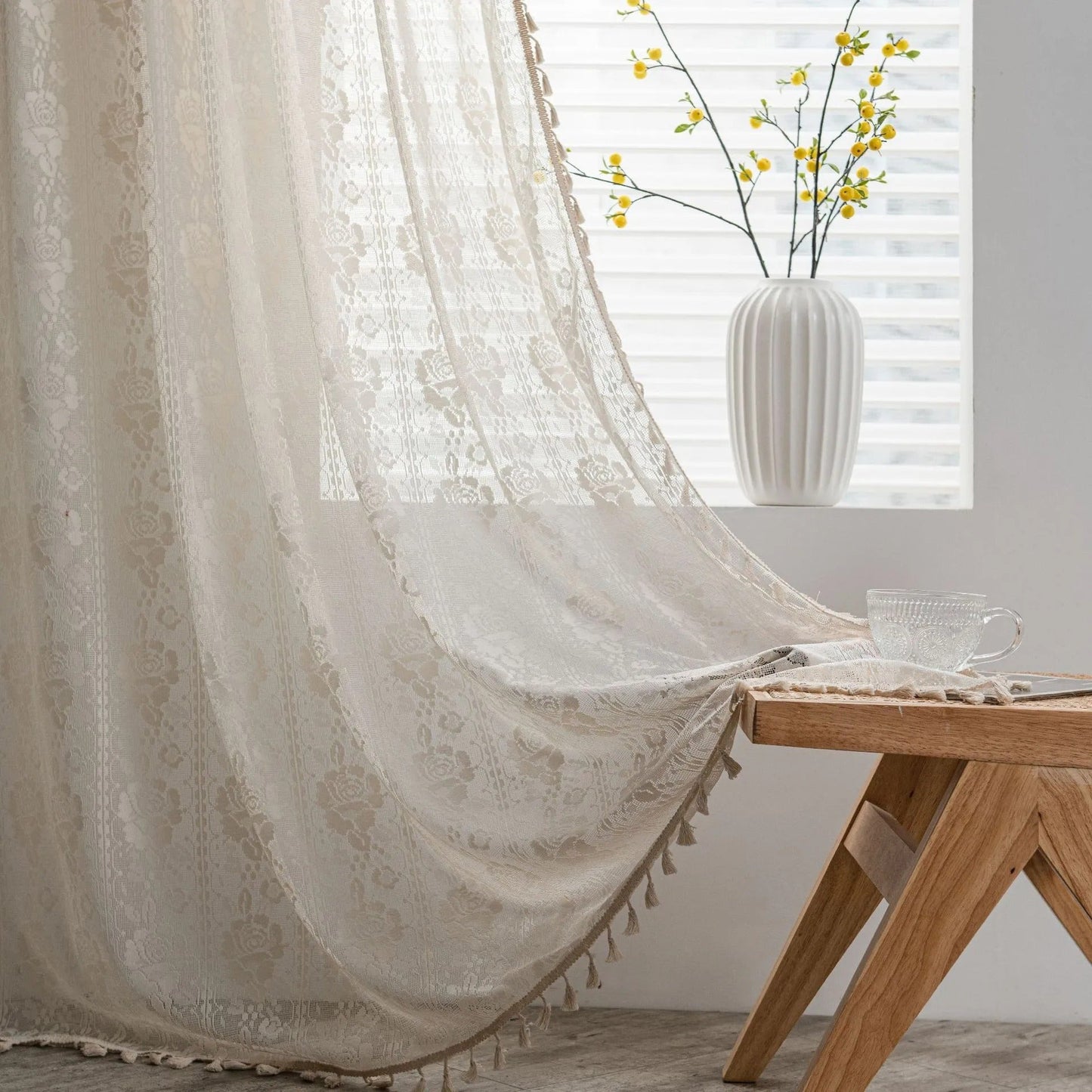Sae – Rideau en crochet semi-transparent