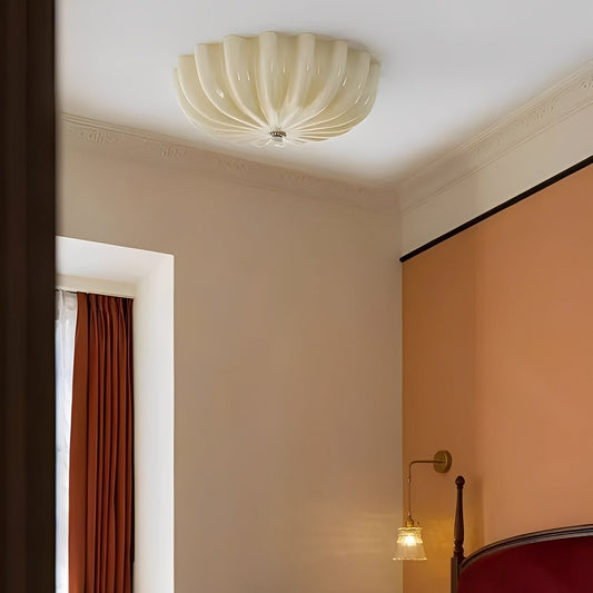 Hana – Lampe de Plafond en Verre de Style Moderne Crème