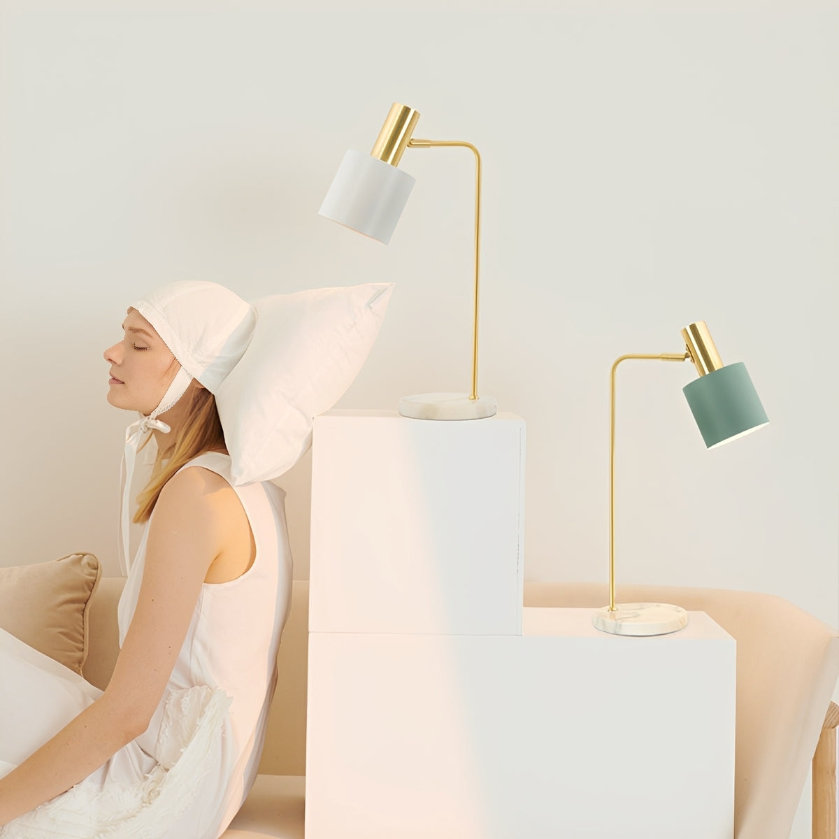 Mira – Lampe de table en marbre nordique moderne