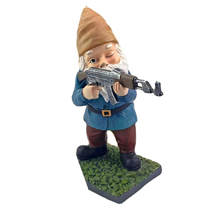 Fritz – Nain de Jardin Drôle en Uniforme de Camouflage