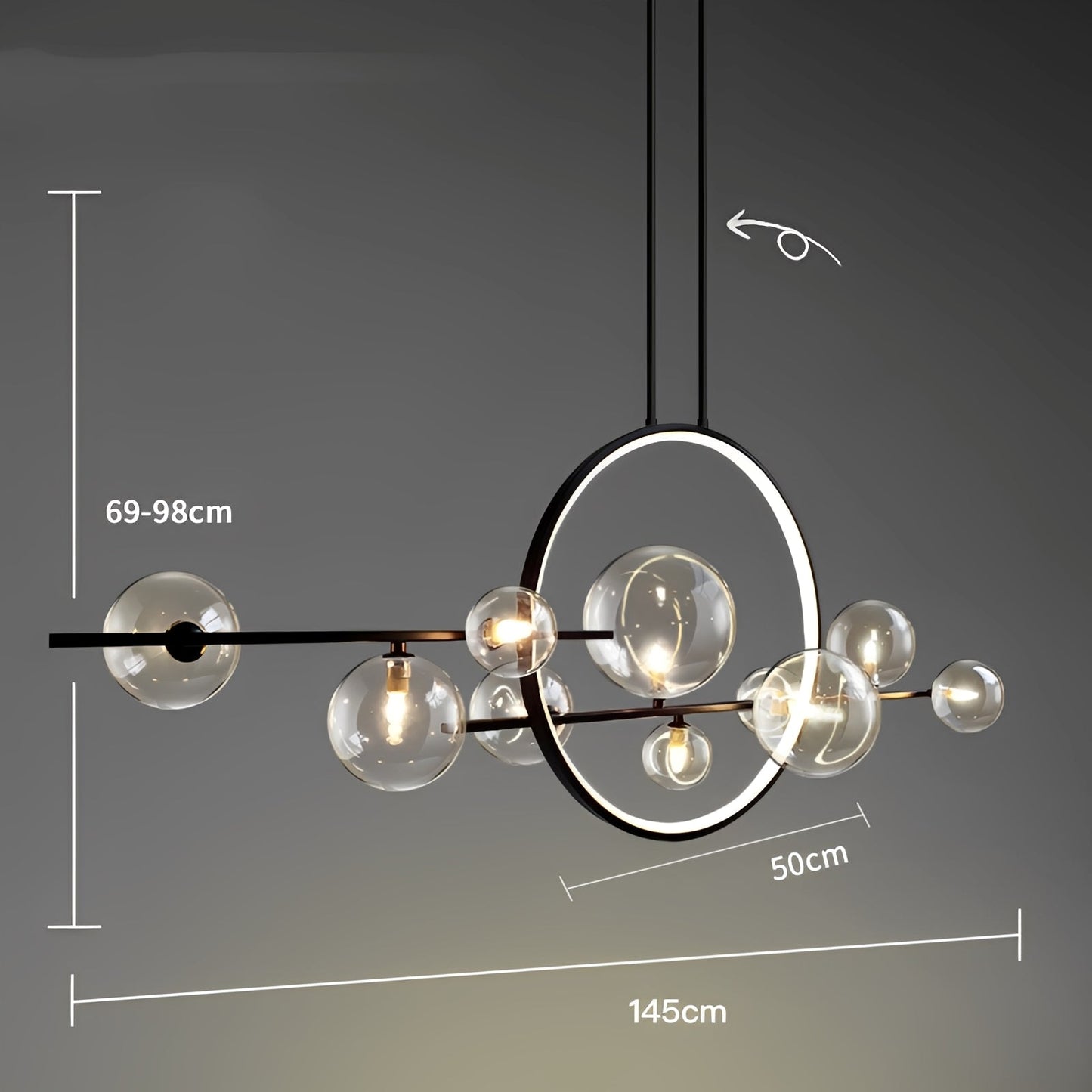 Luneo – Suspension en verre postmoderne