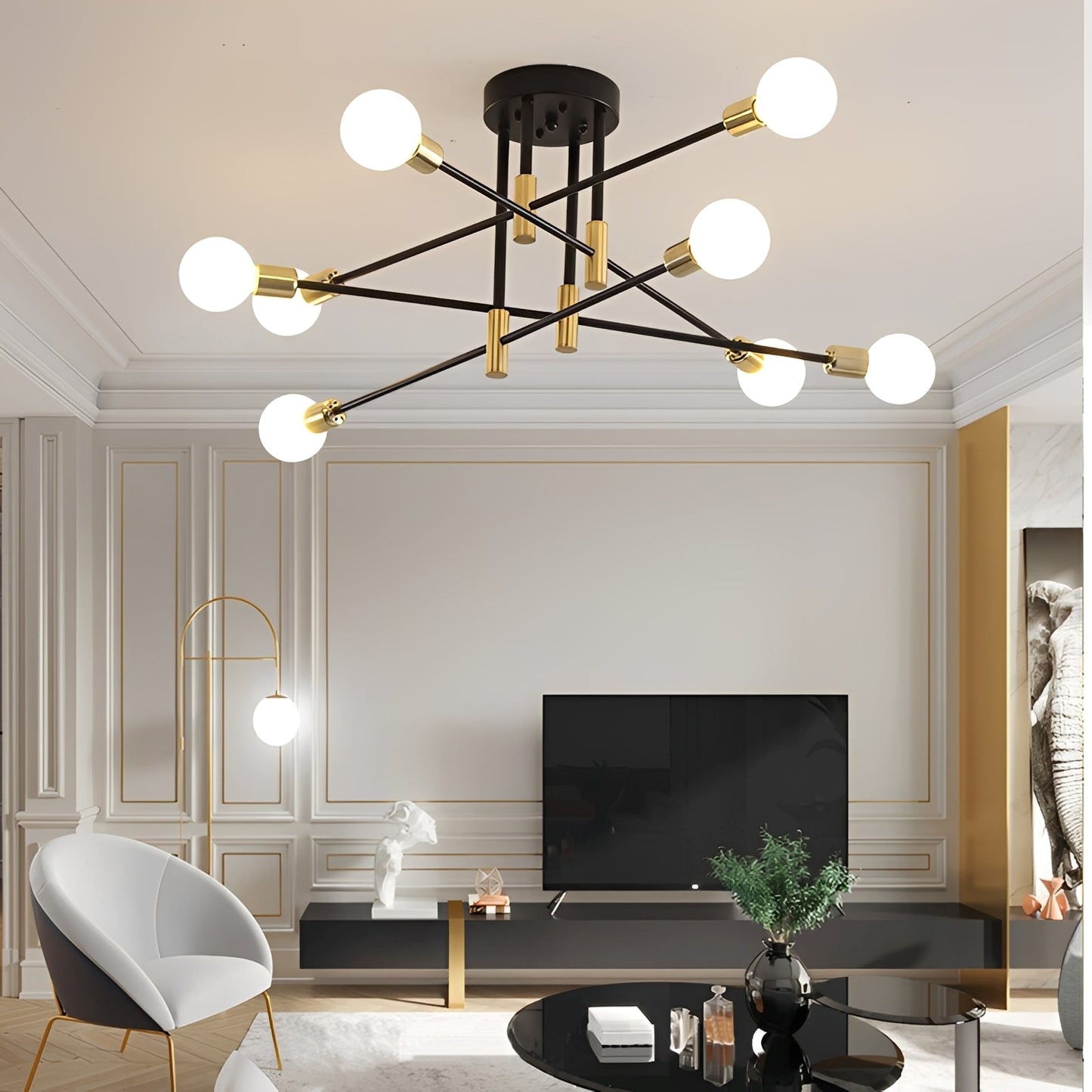 Orvian – Lampe de plafond en fer forgé personnalisée