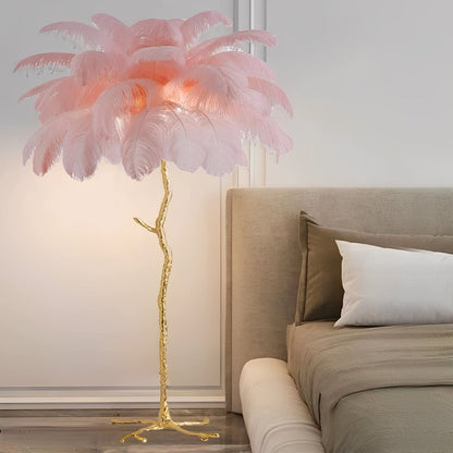 Gia – Lampe sur pied en plumes de résine