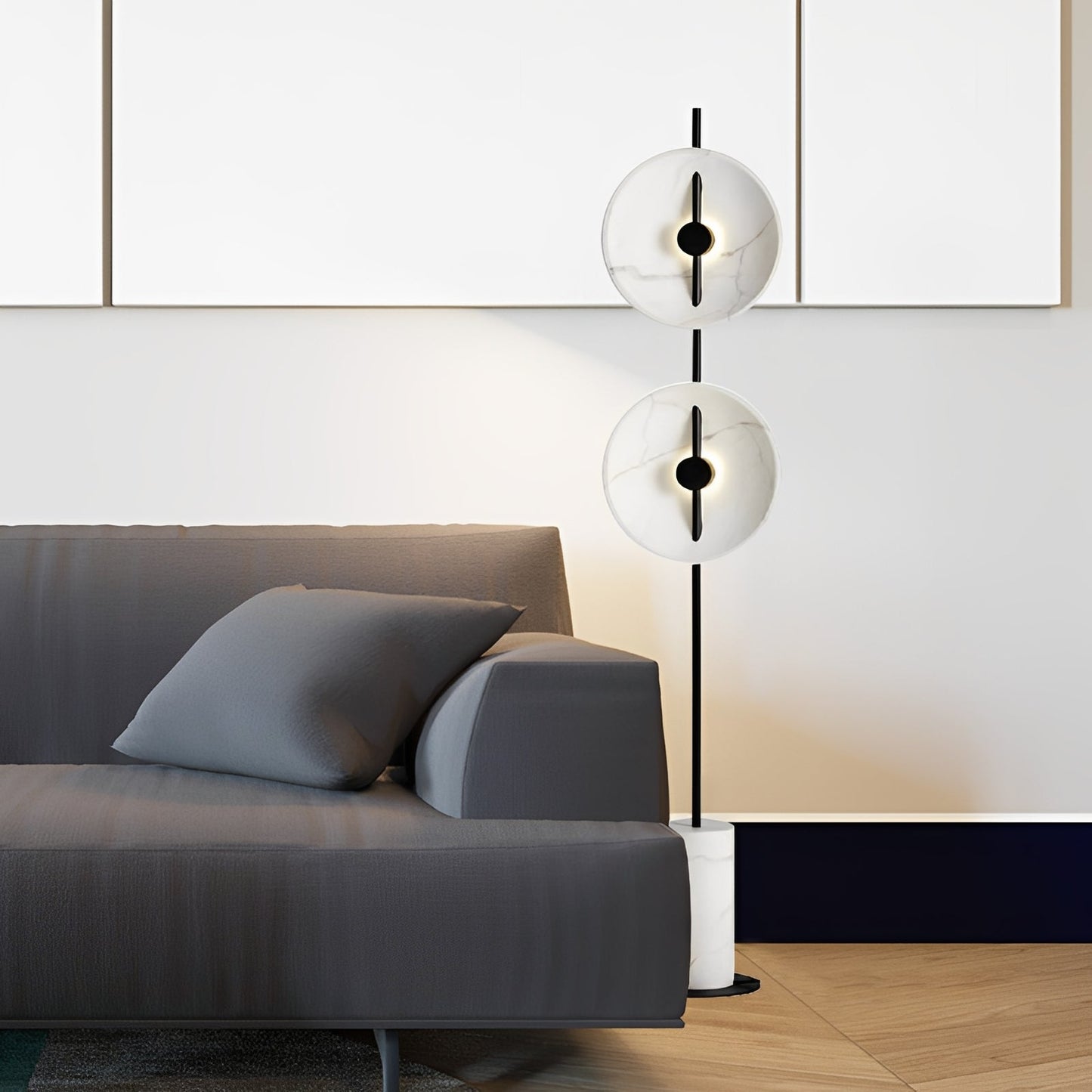 Mariel – Lampadaire en marbre blanc
